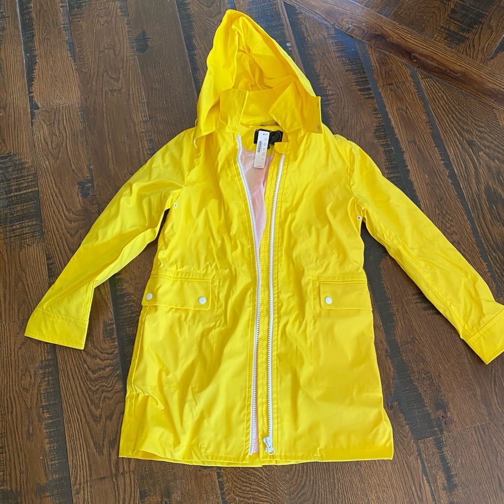 j crew rubberized raincoat